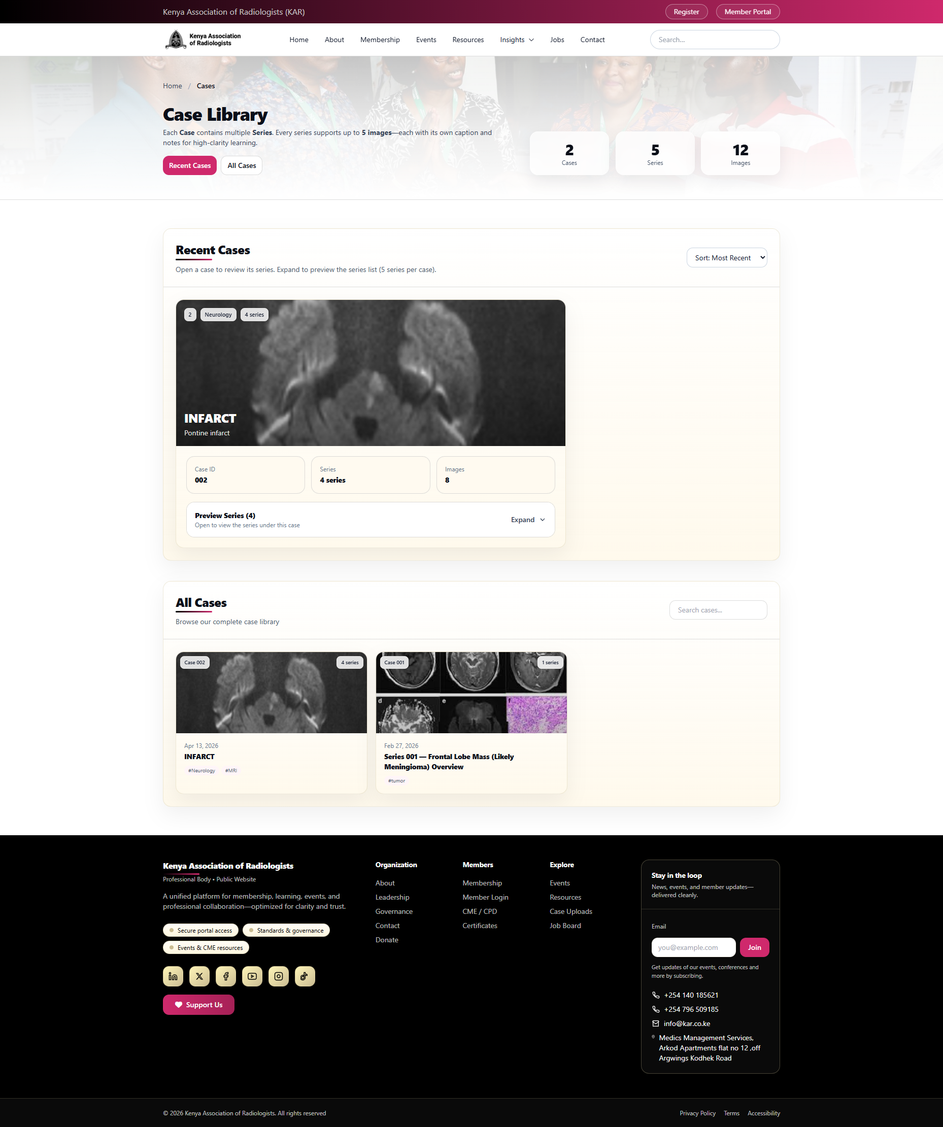 Case Library interface